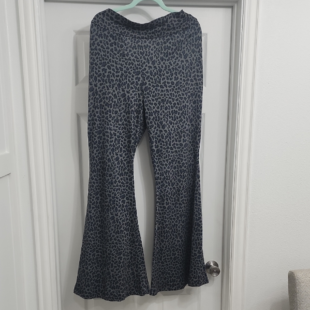 Leopard Print Flared Pants- extremely stretchy. Can probably fit up to 3x